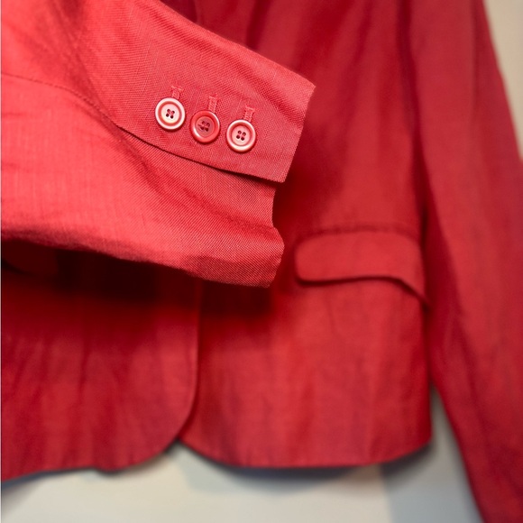 Talbots red silk linen blazer jacket - Picture 4 of 9